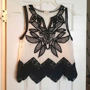 Meadow Rue S embroidered lace tank